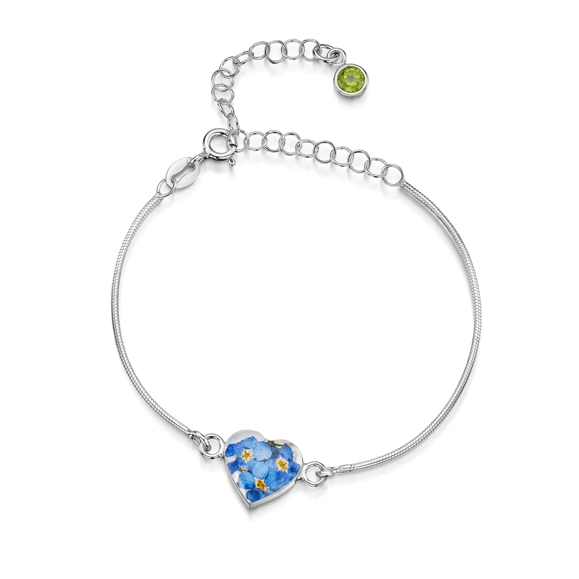 Pulseiras personalizadas de flores com pedra do mês em prata esterlina | Violeta Gritante®