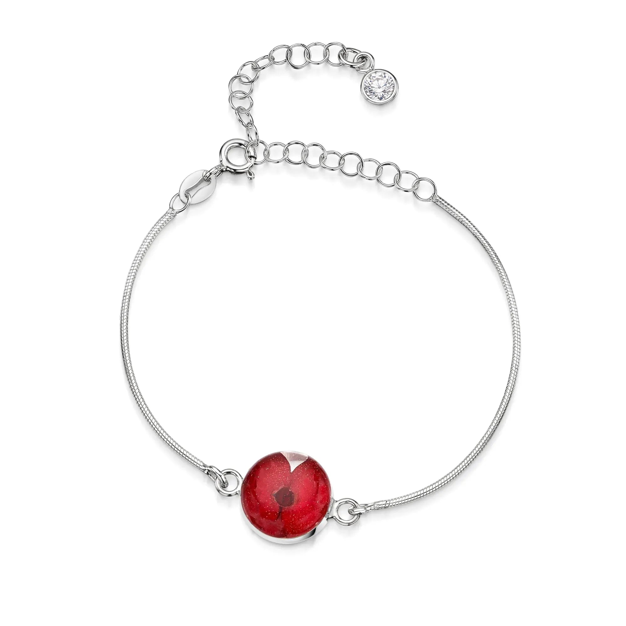 Pulseiras personalizadas de flores com pedra do mês em prata esterlina | Violeta Gritante®