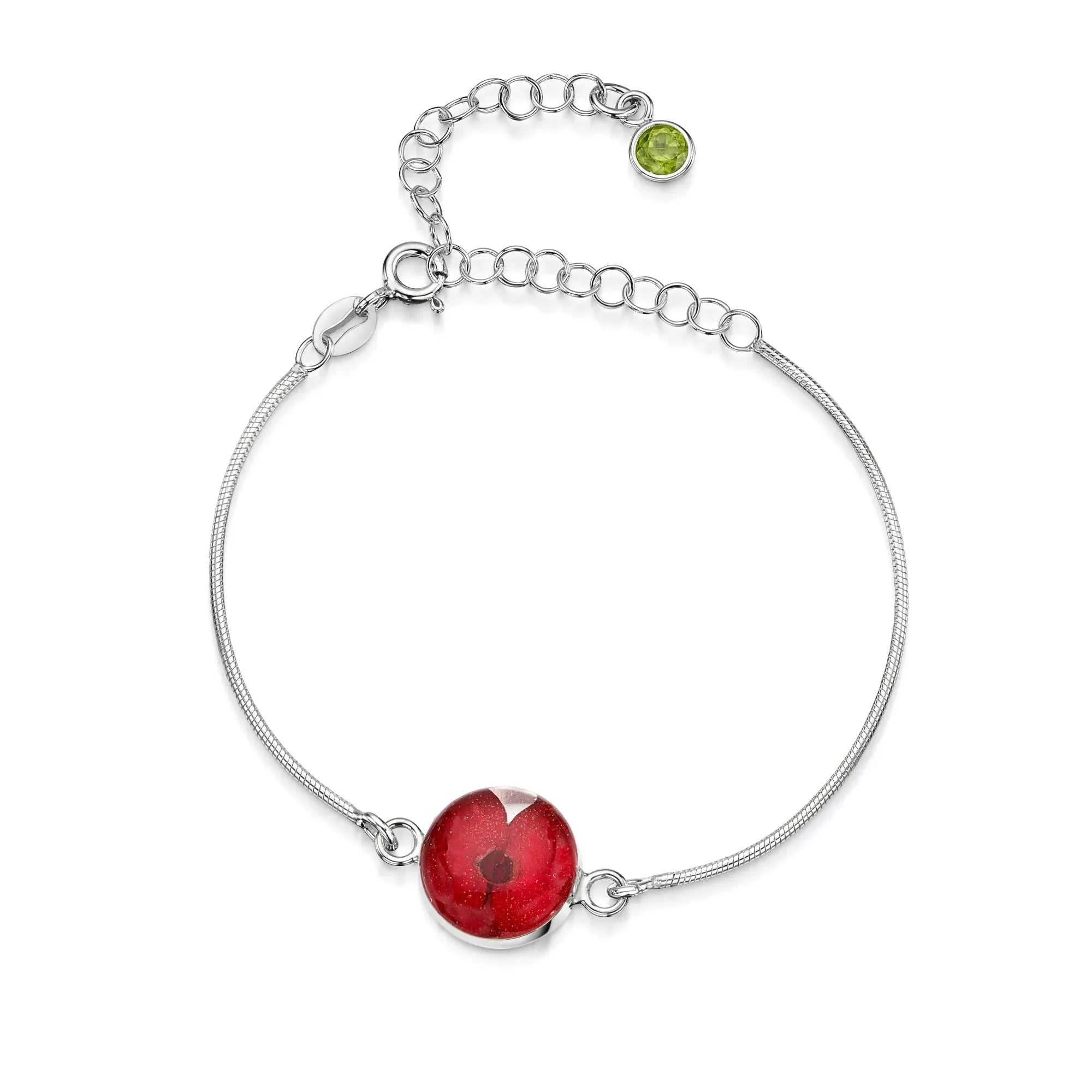 Pulseiras personalizadas de flores com pedra do mês em prata esterlina | Violeta Gritante®