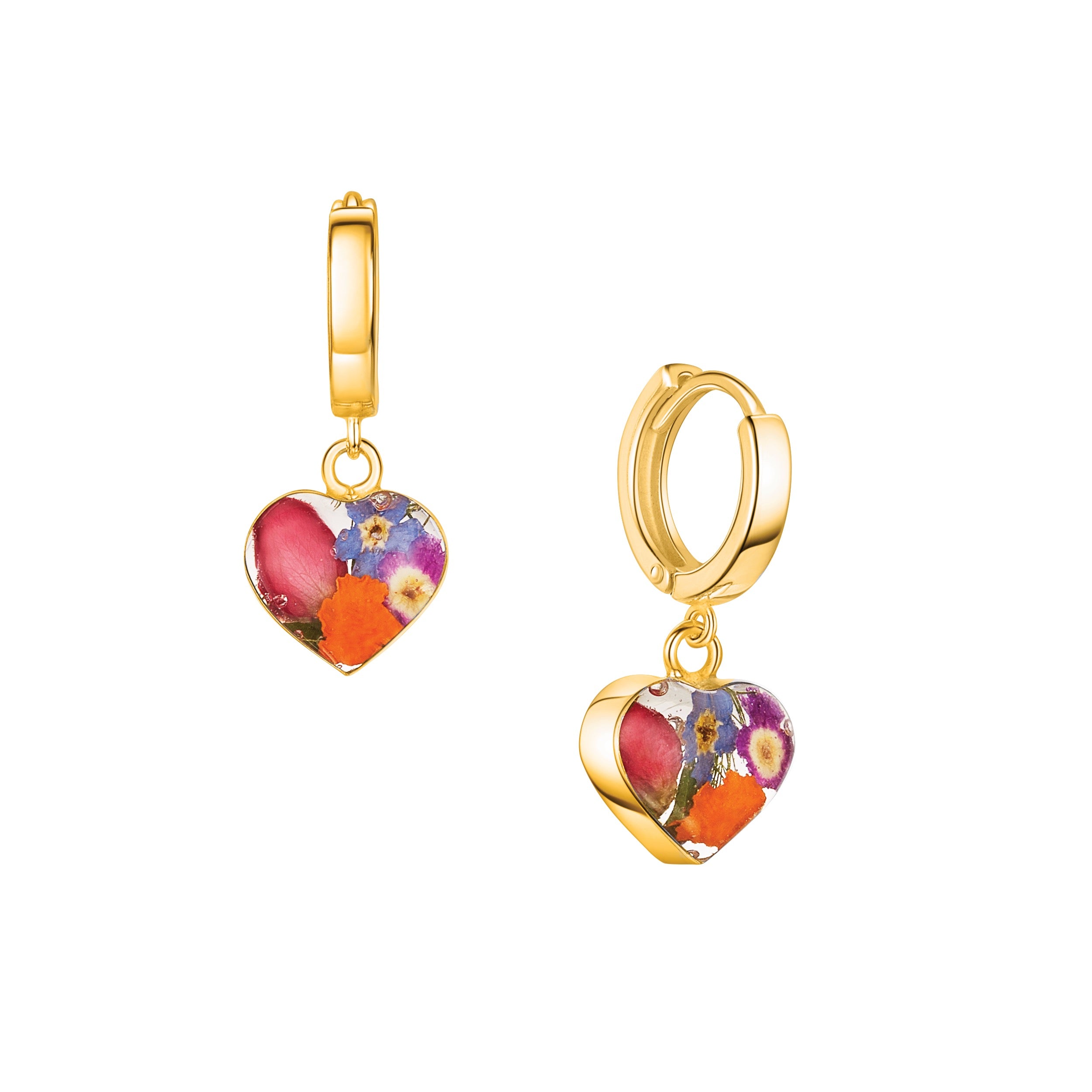 Huggie Earrings handmade with real flowers