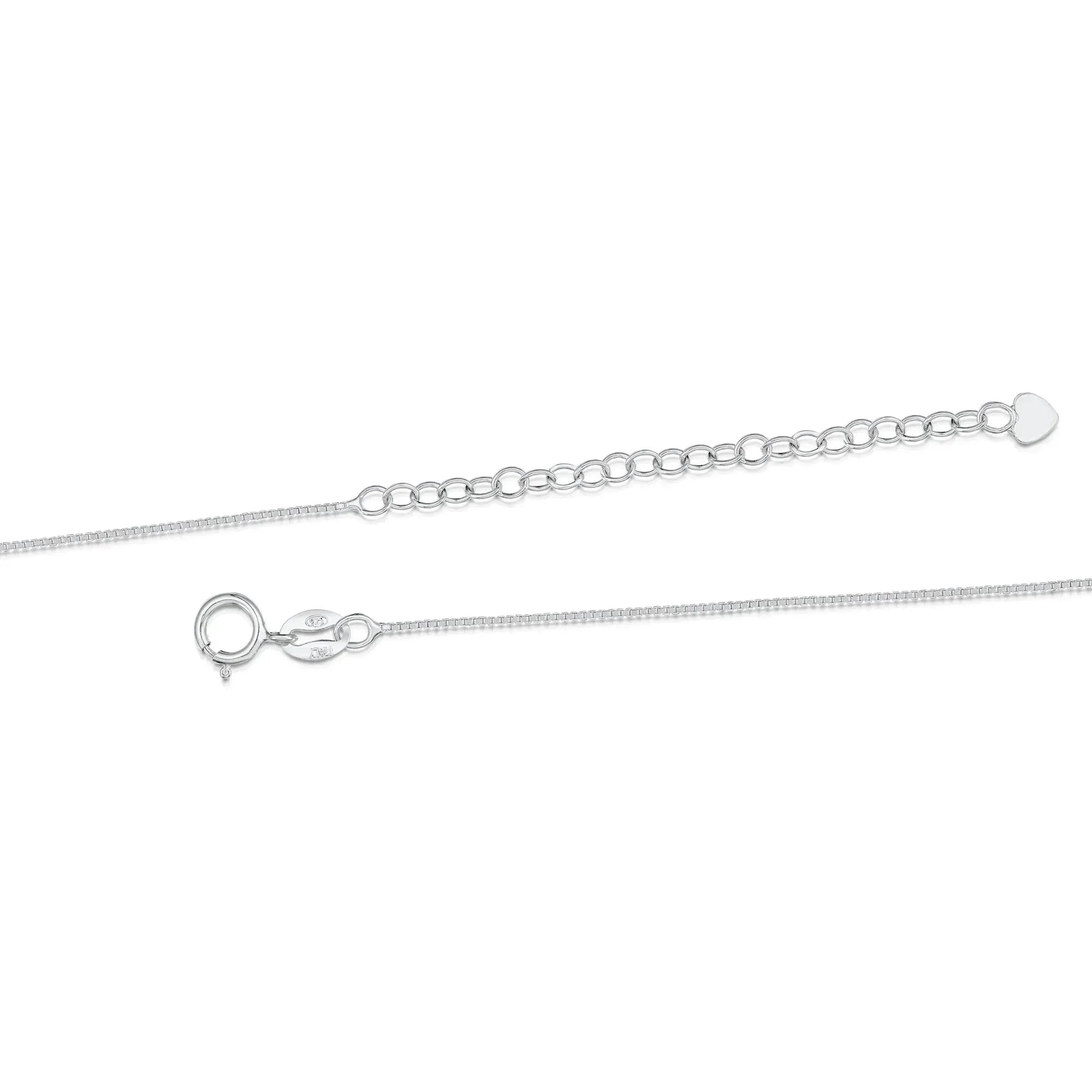 Lucky Four-Leaf Clover Rectangle Pendant Necklace in Sterling Silver
