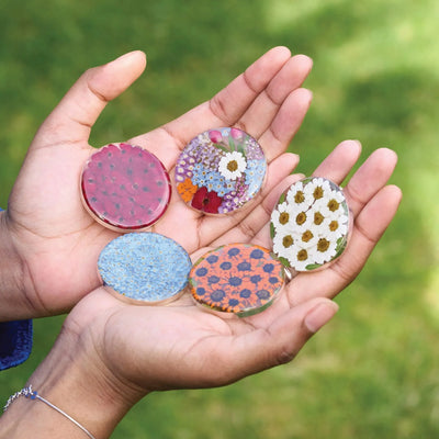 Spilla d'argento - Fiori misti - Luna piena XL (spilla in nichel)