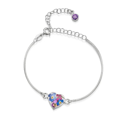 Personalized Sterling Silver Birthstone Flower Bracelets | Shrieking Violet®