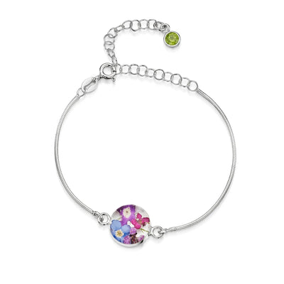 Personalized Sterling Silver Birthstone Flower Bracelets | Shrieking Violet®