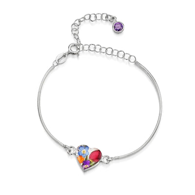Personalized Sterling Silver Birthstone Flower Bracelets | Shrieking Violet®