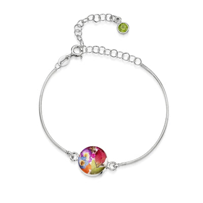 Personalized Sterling Silver Birthstone Flower Bracelets | Shrieking Violet®