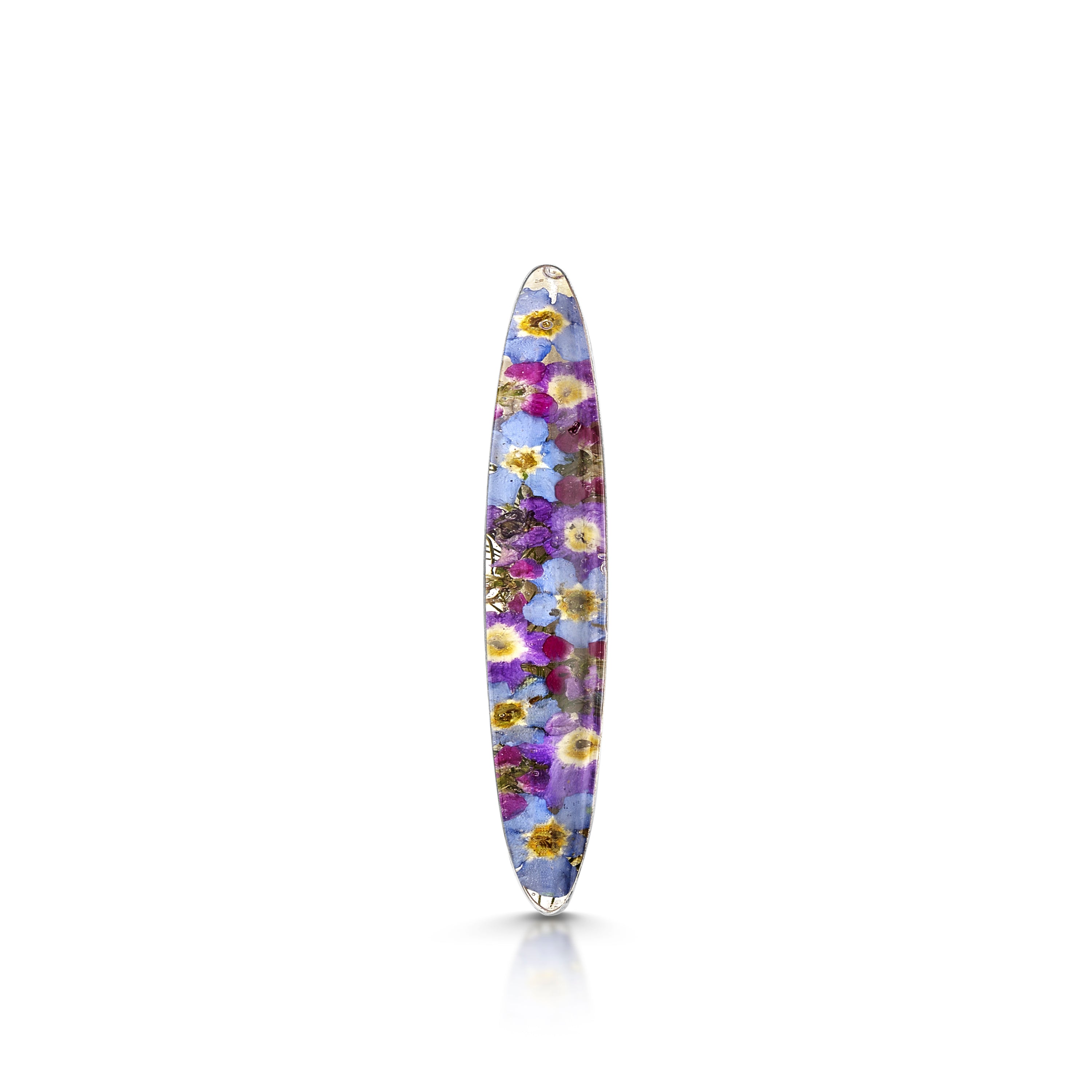Purple Haze Bar Brooch with Real Flowers in Resin – Shrieking Violet®