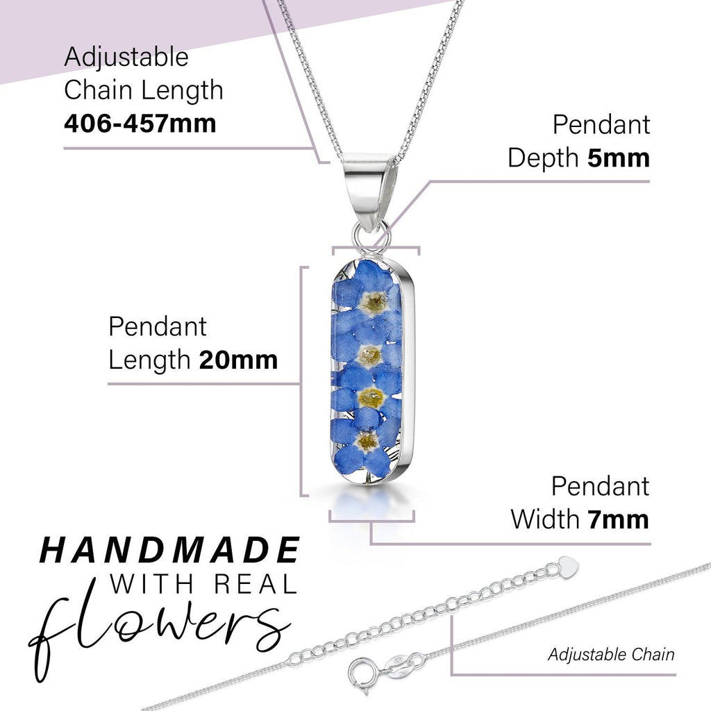 Forget me not necklace 'Leela' vertical bar pendant
