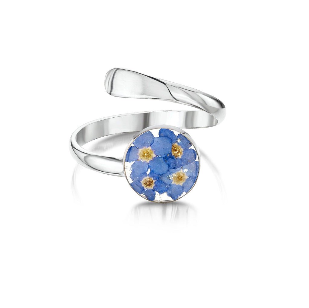 Forget-me-not ring by Shrieking Violet® Sterling silver adjustable size ring with forget me not flowers. Ideal gift for mothers day, mums birthday