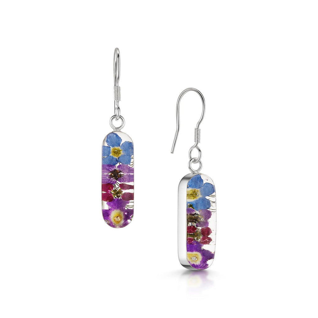 Purple haze drop earrings 'Leela' vertical bar