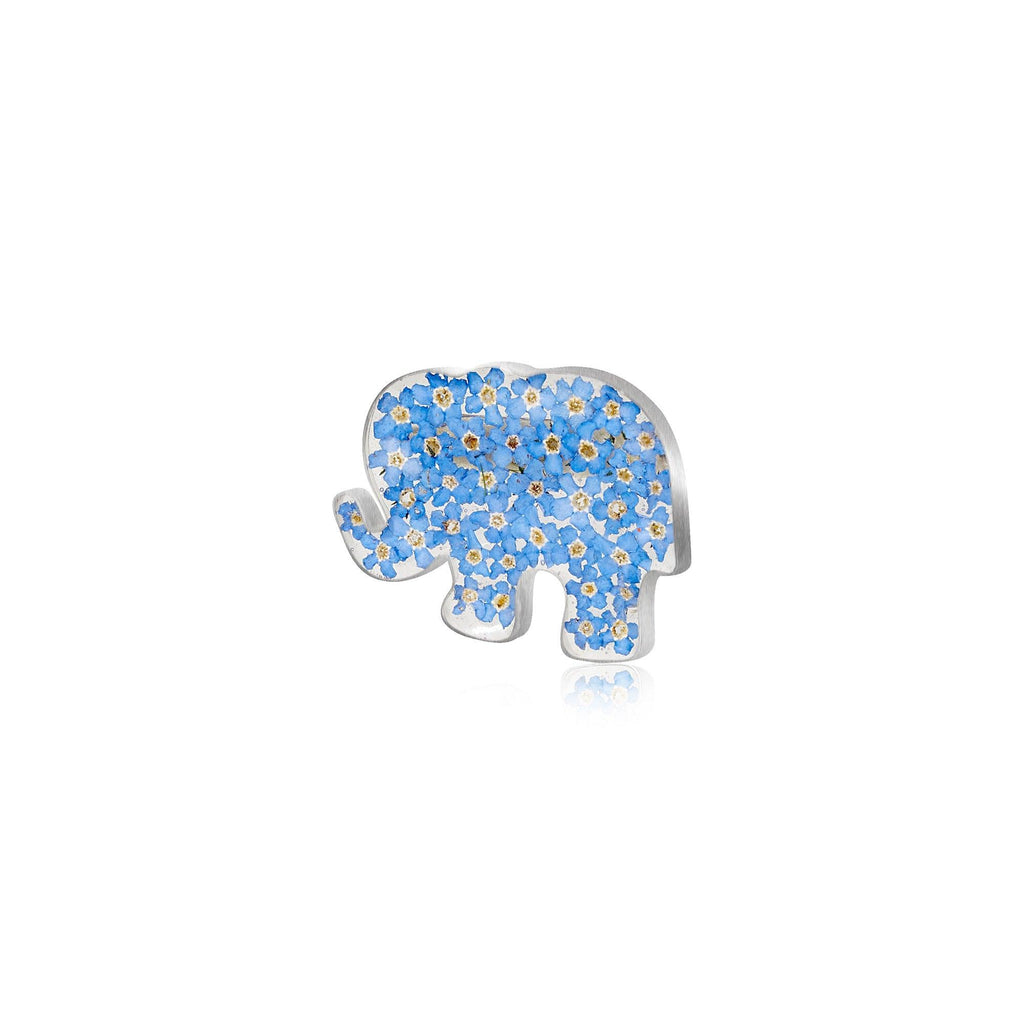 Silver Brooch - Forget-me-not - Elephant