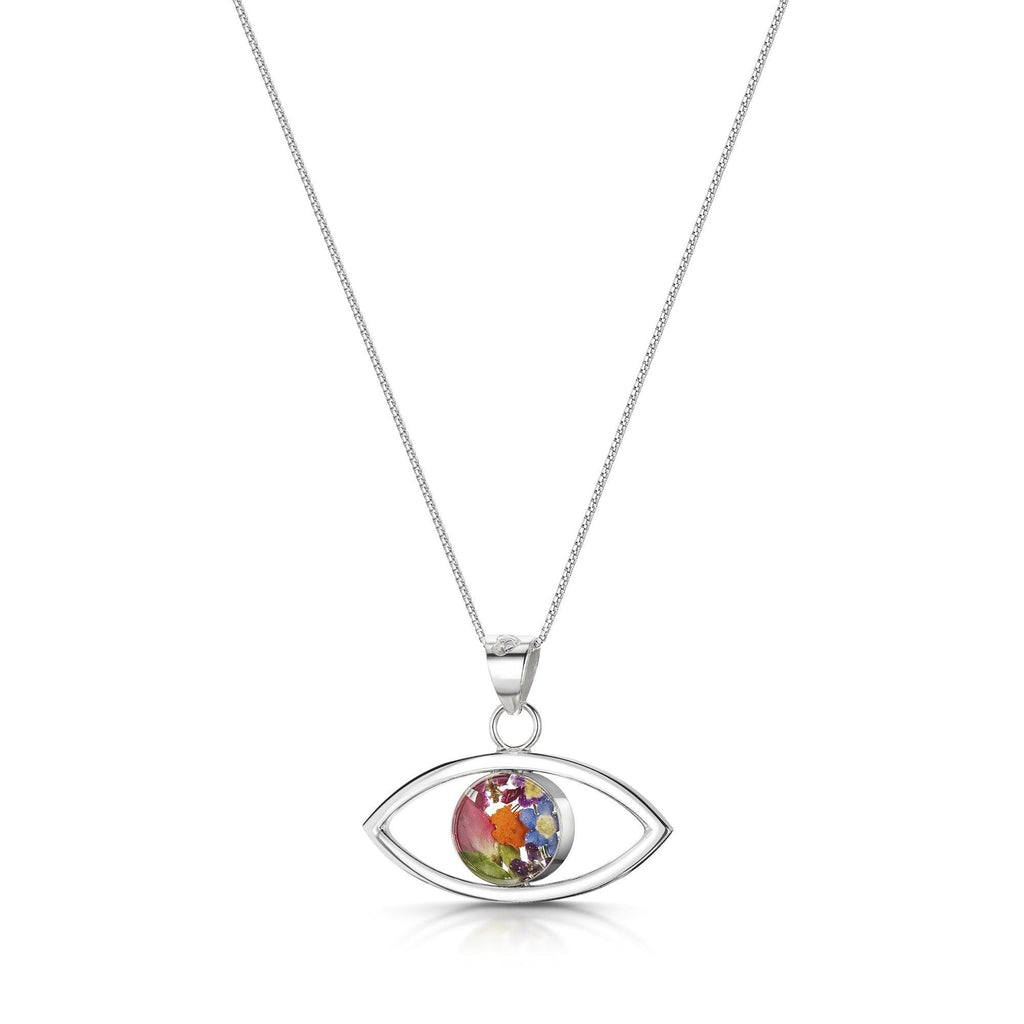 Silver Necklace - Mixed Flowers - Lucky Eye