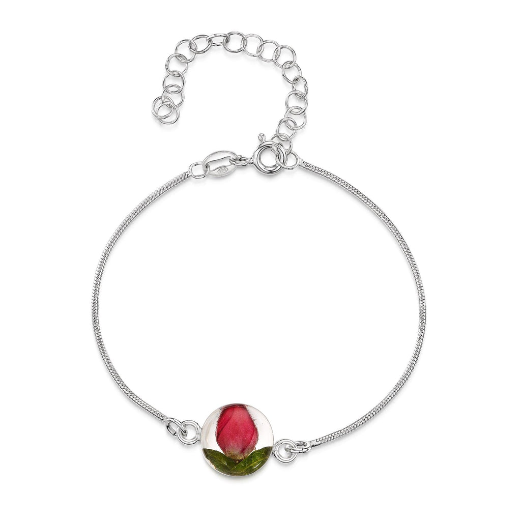 Snake bracelet with flower charm | Rose