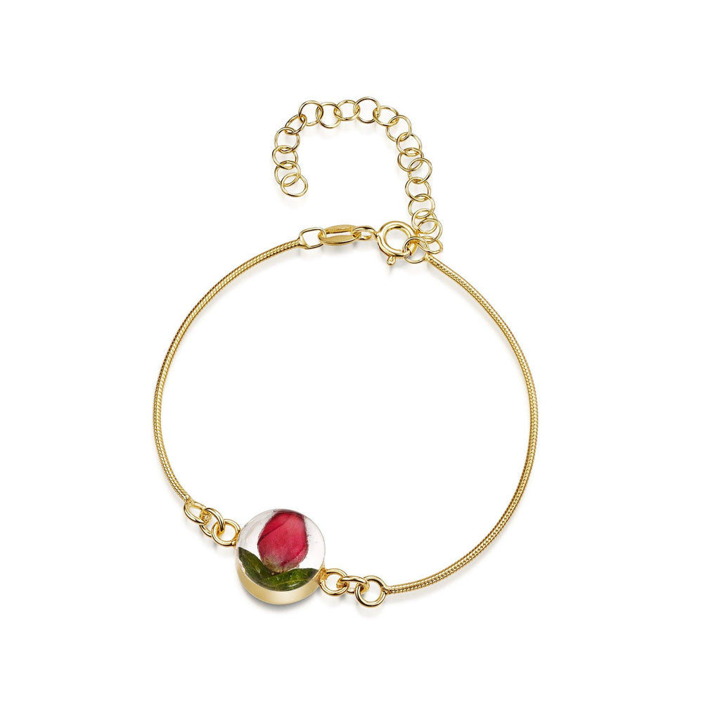 Snake bracelet with flower charm | Rose