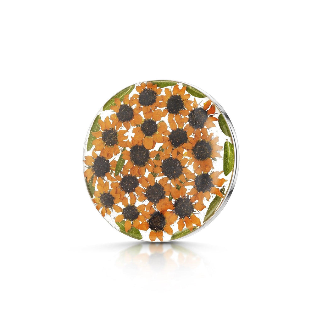 Sunflower brooch | Large round inspired by the full moon